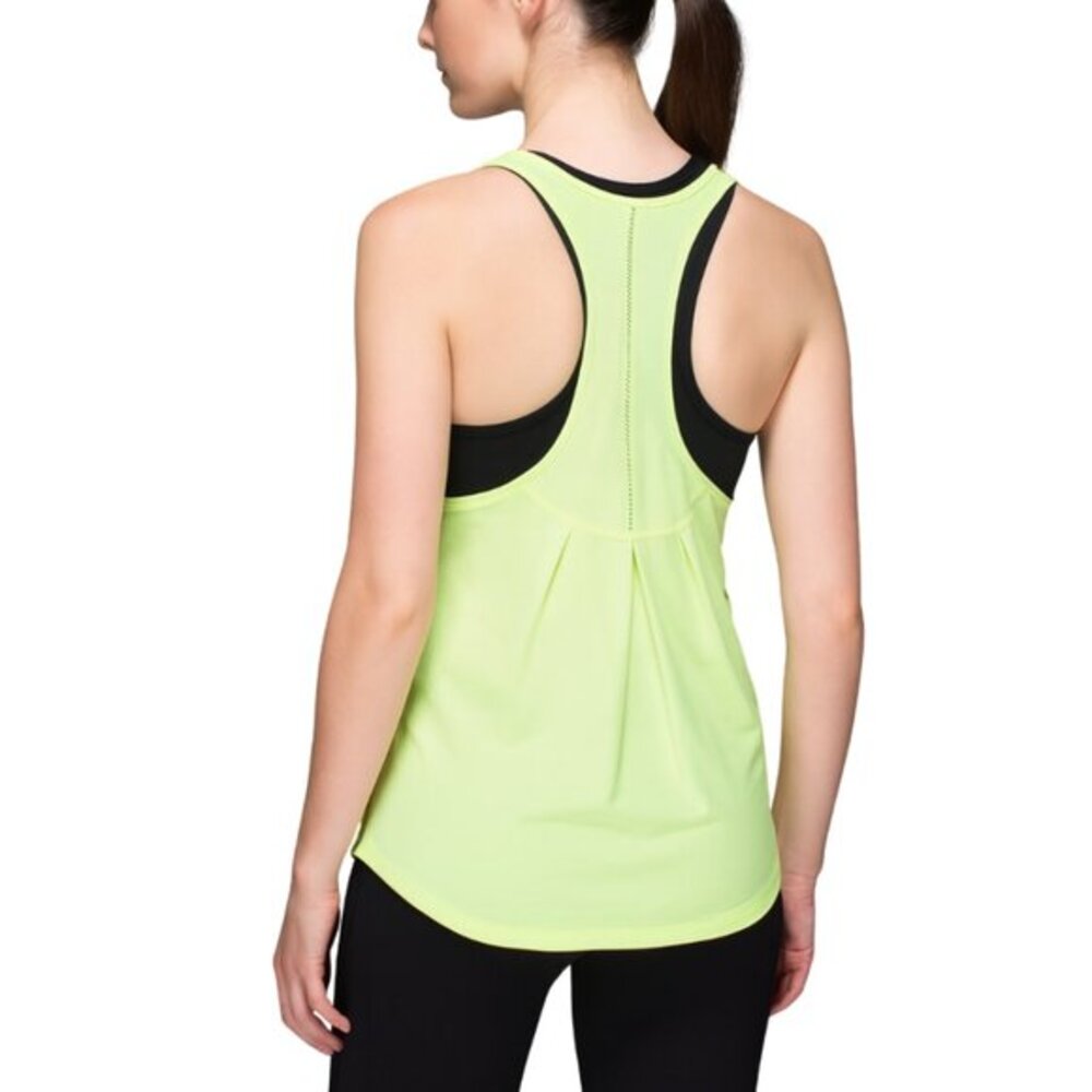 Lululemon Athletica Lightened Up Singlet Clear‎ Mint Neon Tank Top Womens Size 2